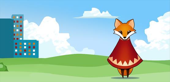 llustration of the mobile game in question: a cartoon fox in a city landscape